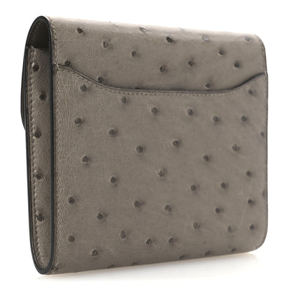 Hermes Ostrich Constance Short Wallet Gris Tourterelle 3 of 9