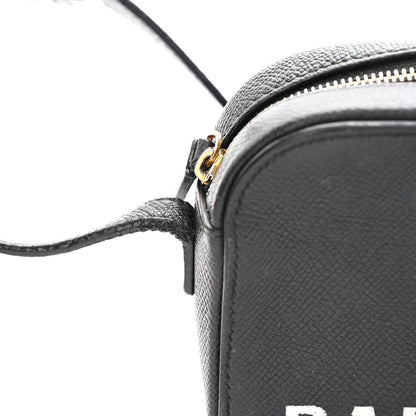 Balenciaga Signature Grained Calfskin Logo XS Ville Camera Bag Black White 12 of 13