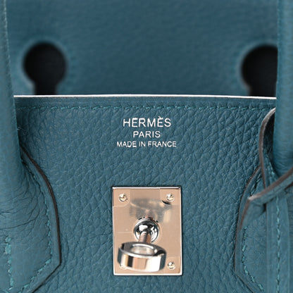 Hermes Togo Verso Birkin 25 Vert Bosphore Bleu Ocean 6 of 11