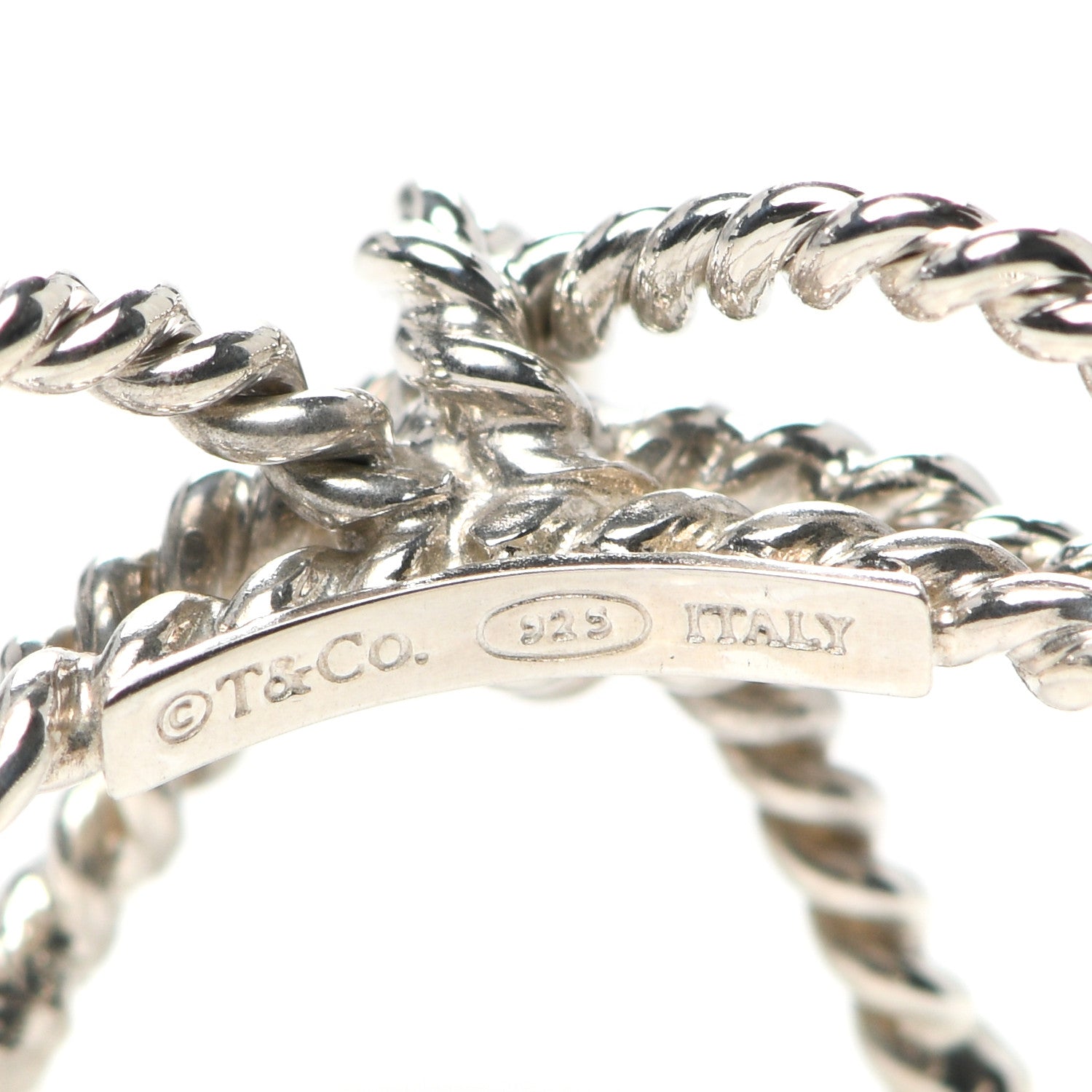 Tiffany Sterling Silver Textured Twist Bow Ring 49 5 5 of 6