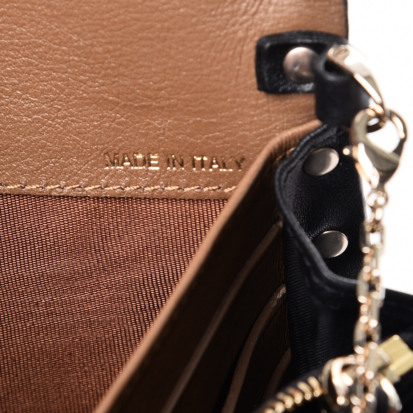 Vitello Rockstud Flap Wallet On Chain Brown