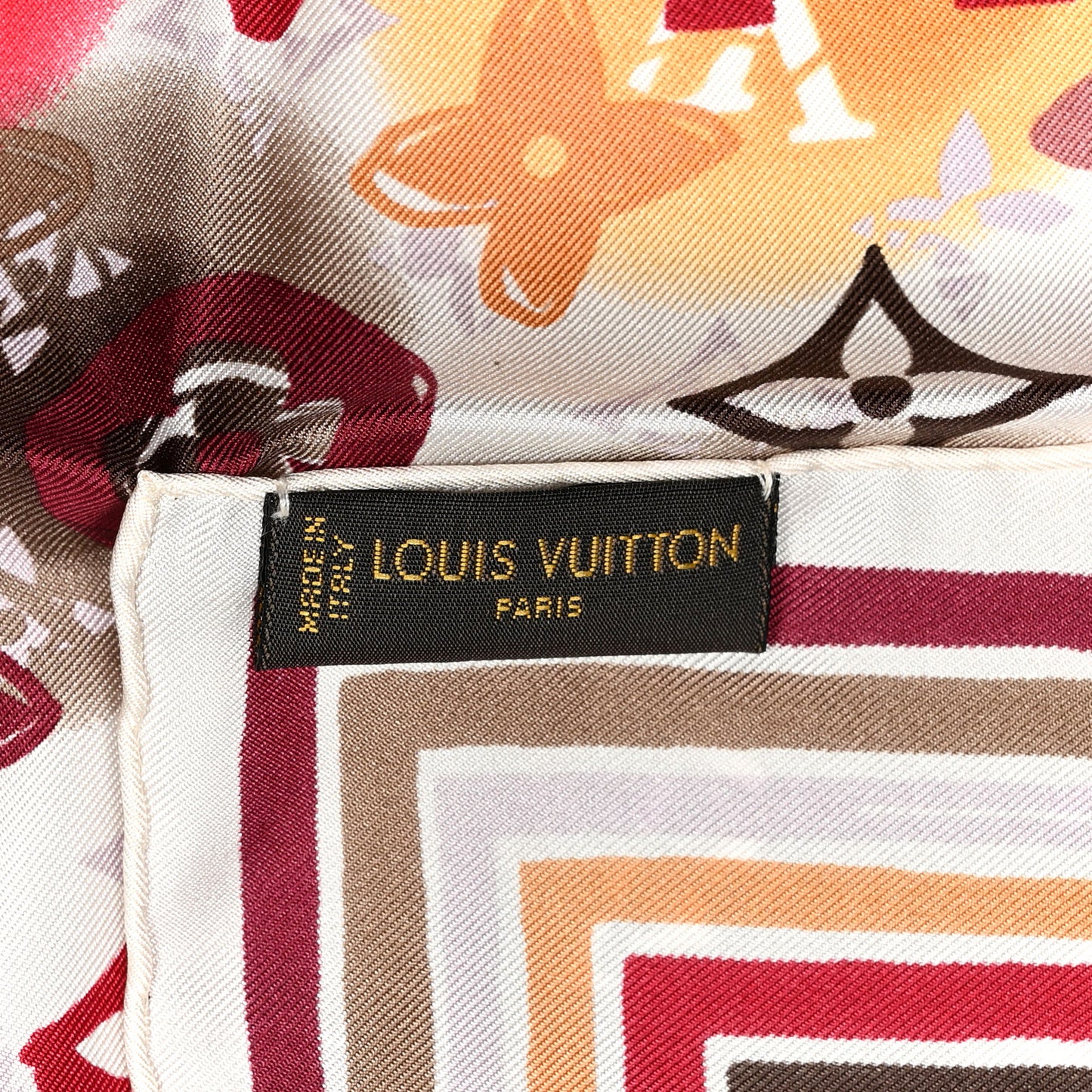 Silk Monogram Watercolor Square Scarf Multicolor