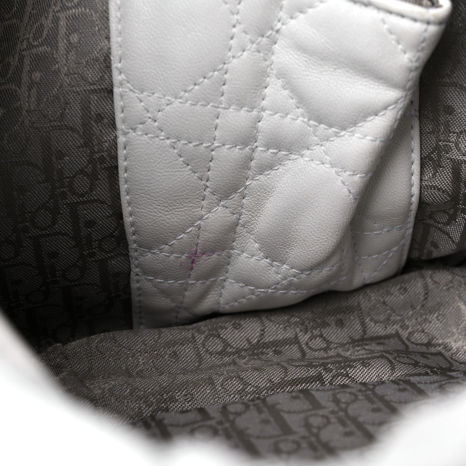 Christian Dior Lambskin Cannage Small Dior Soft Hobo White 13 of 17