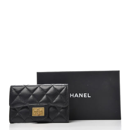 Chanel Aged Calfskin Quilted Reissue Flap Card Holder Black 9 of 9
