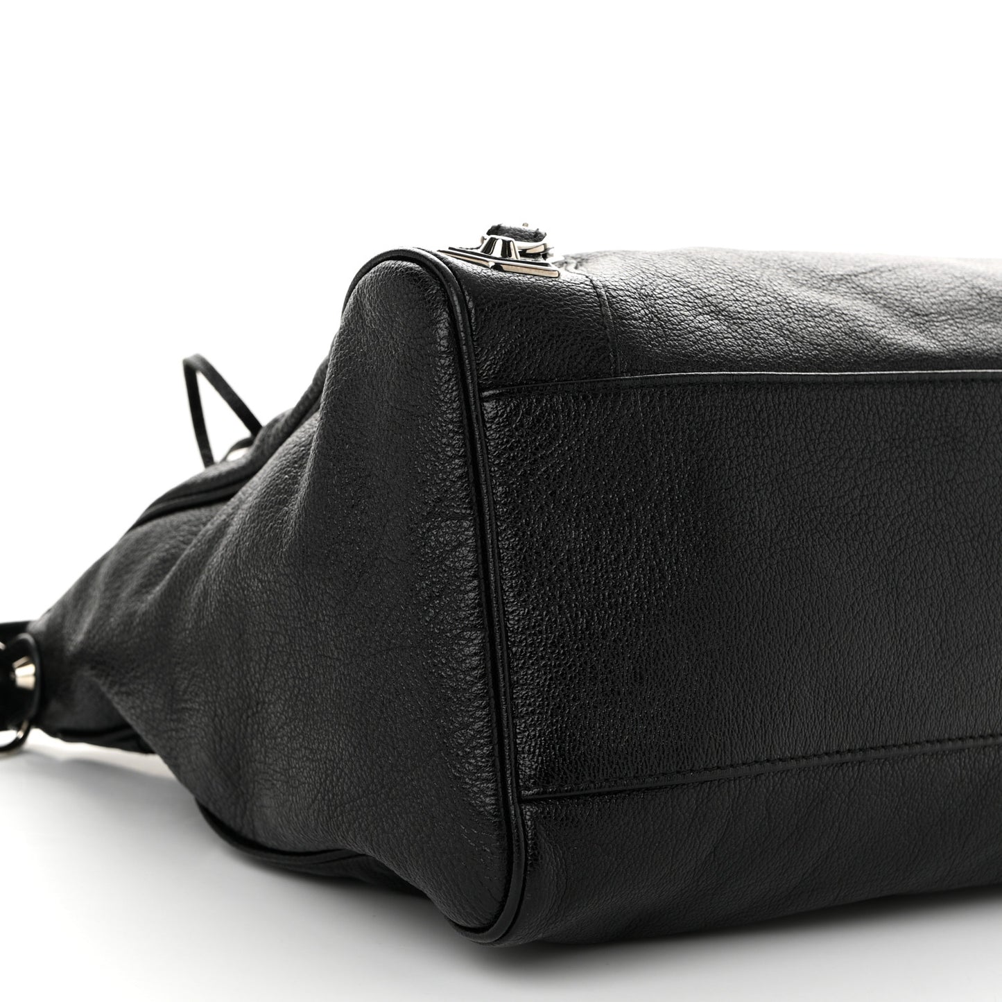 Chevre Silver Metallic Edge Hardware Velo Black