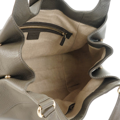 Gucci Pebbled Calfskin Medium Greenwich Shoulder Bag Light Grey 5 of 7
