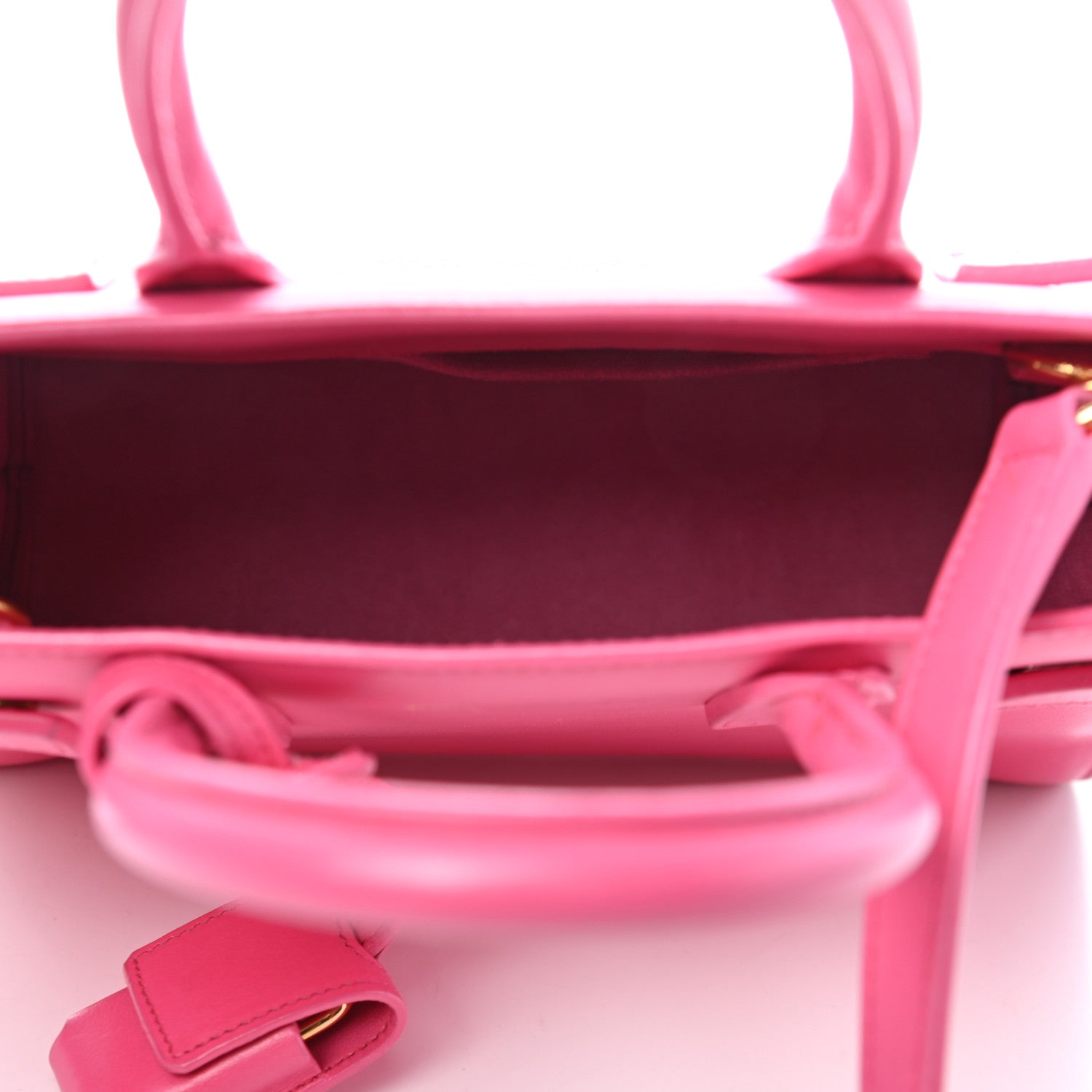 Saint Laurent Calfskin Nano Sac De Jour Lipstick Fuchsia 5 of 9