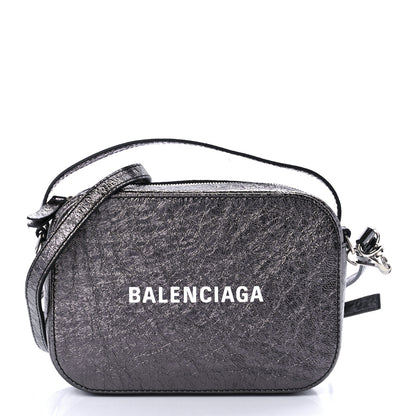 Balenciaga Metallic Textured Calfskin XS Everyday Camera Bag with Handle Black 1 of 8