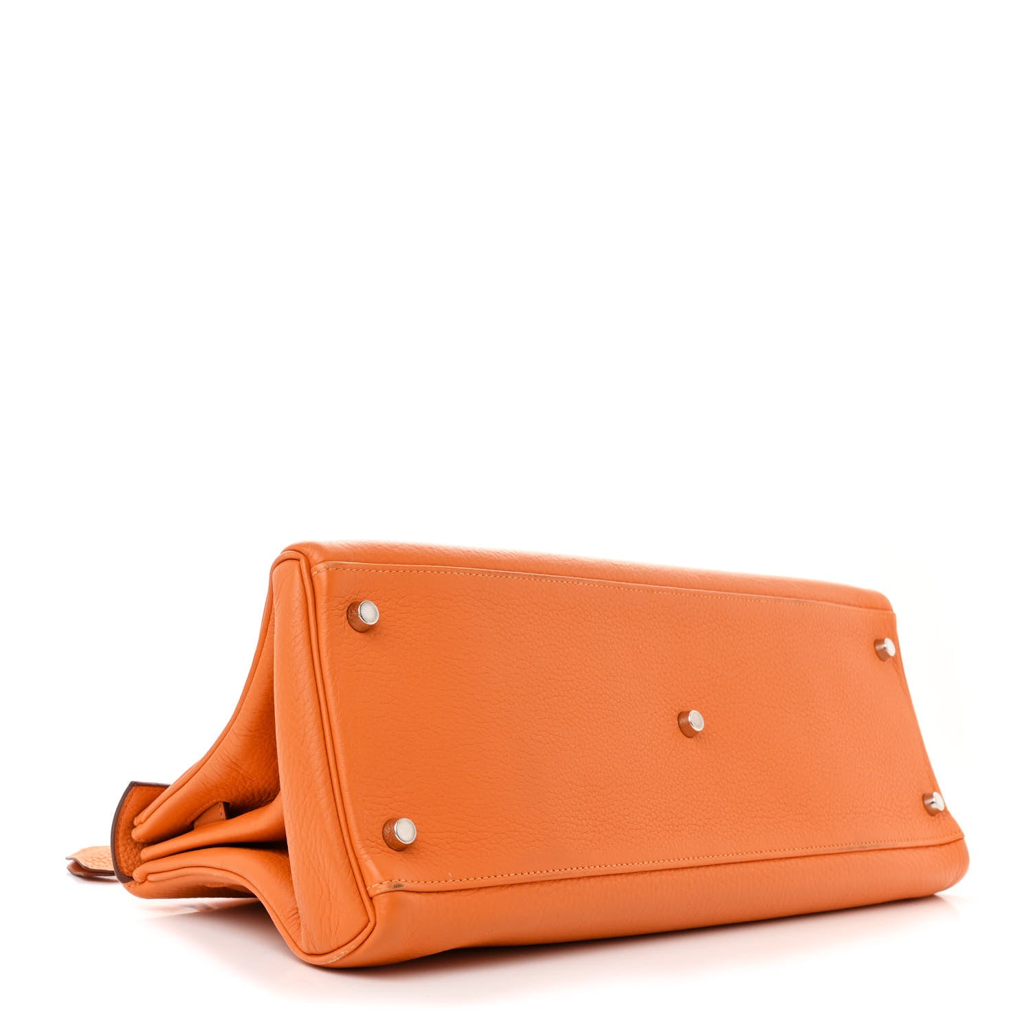 Hermes Taurillon Clemence Shoulder Kelly 40 Orange 5 of 13