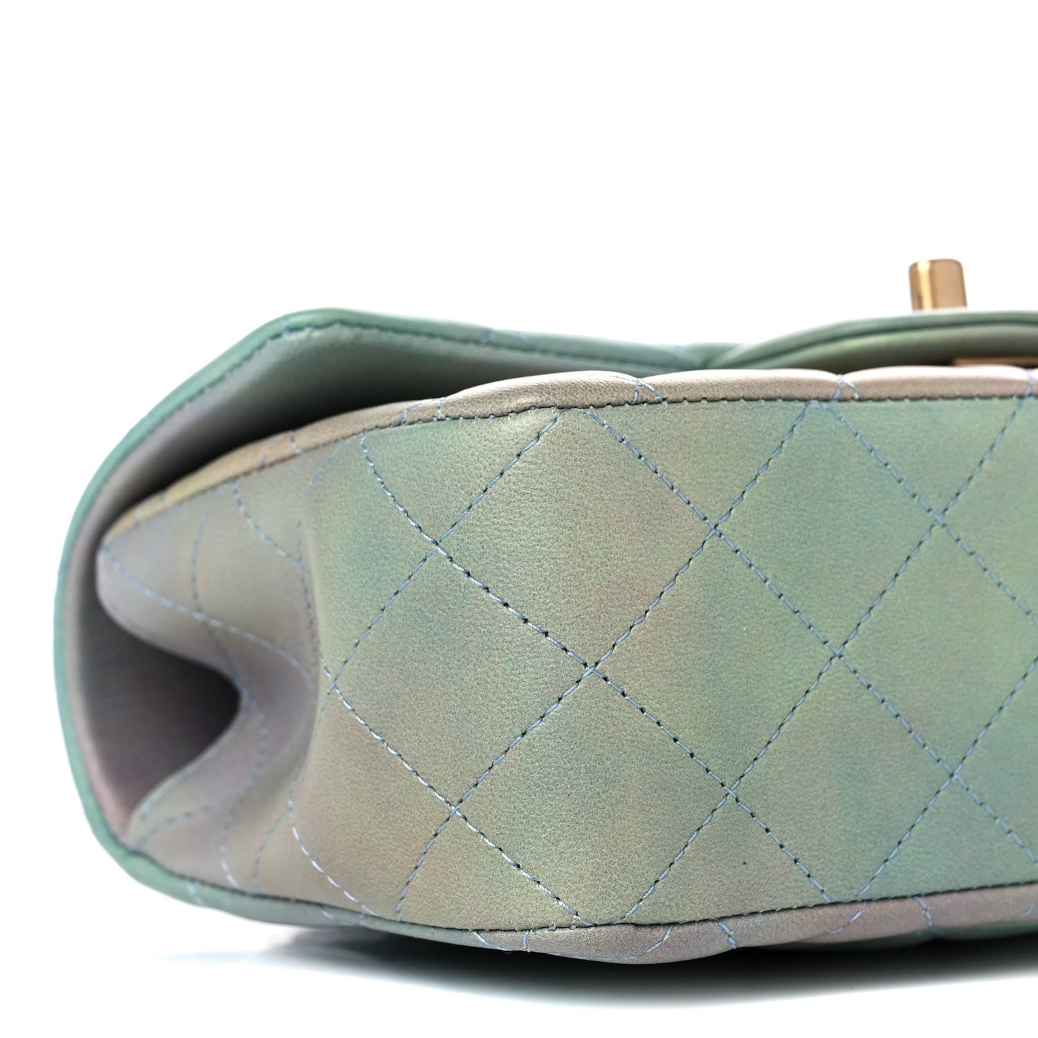 Chanel Lambskin Quilted Ombre Mini Top Handle Rectangular Flap Blue Green 8 of 10