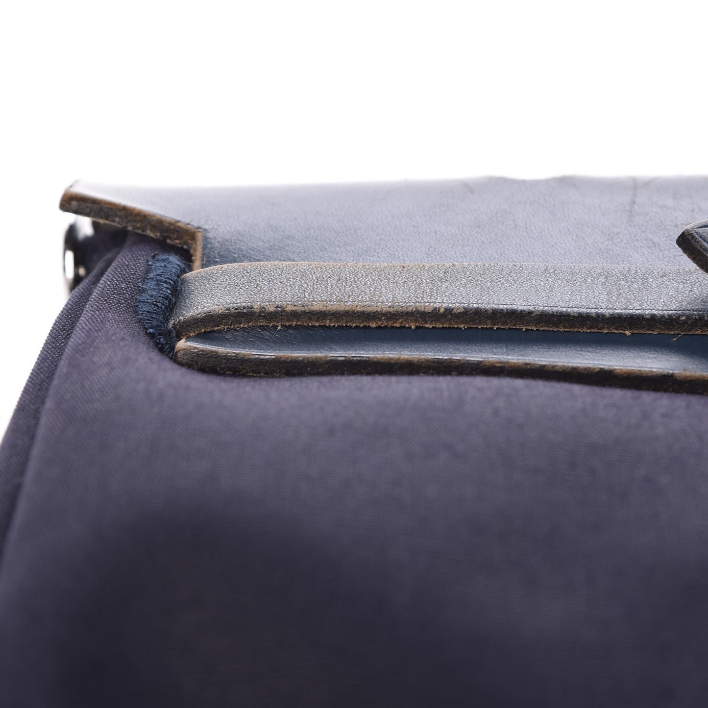 Toile Vache Calfskin Herbag PM 30 Navy Bleu Natural