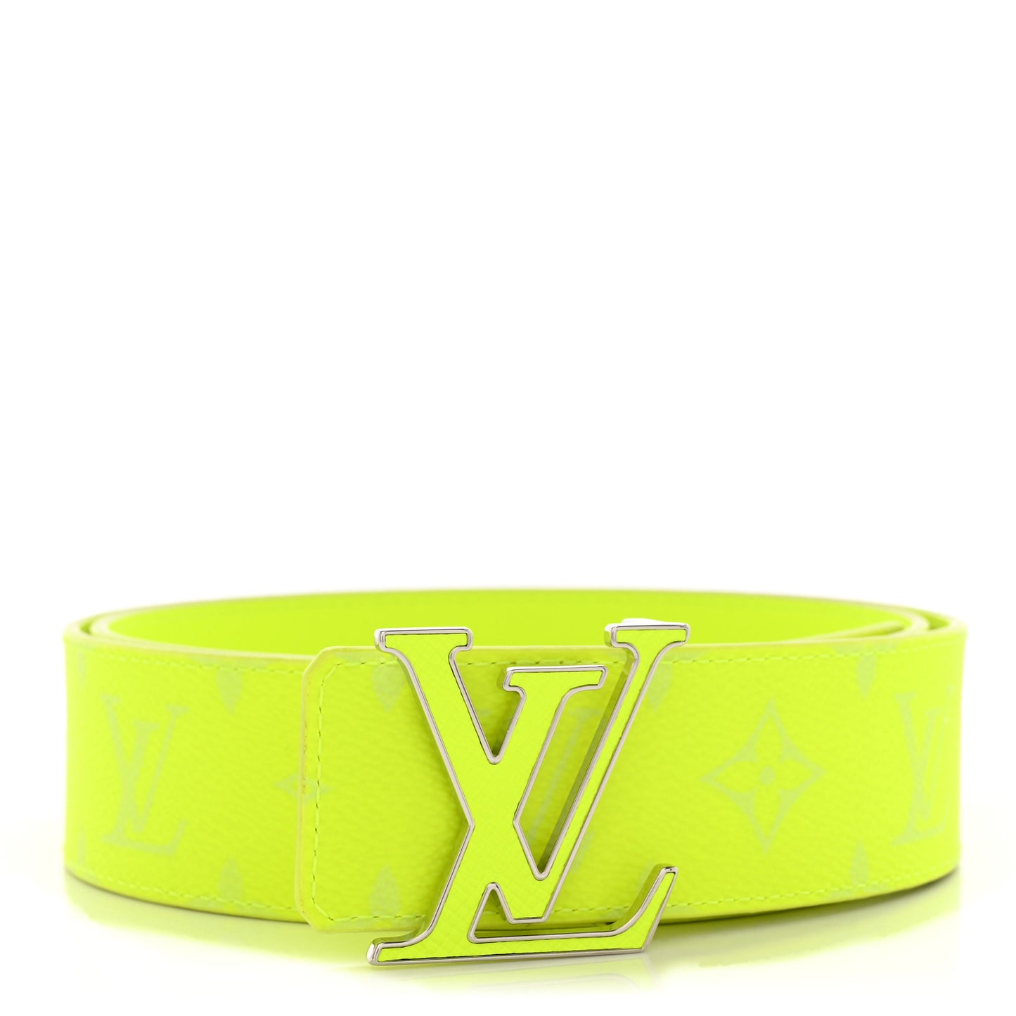 Monogram Taigarama 40mm Reversible LV Initiales Belt 85 34 Neon Yellow