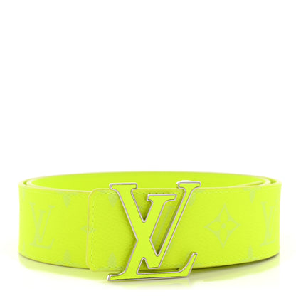 Louis Vuitton Monogram Taigarama 40mm Reversible LV Initiales Belt 85 34 Neon Yellow 1 of 6