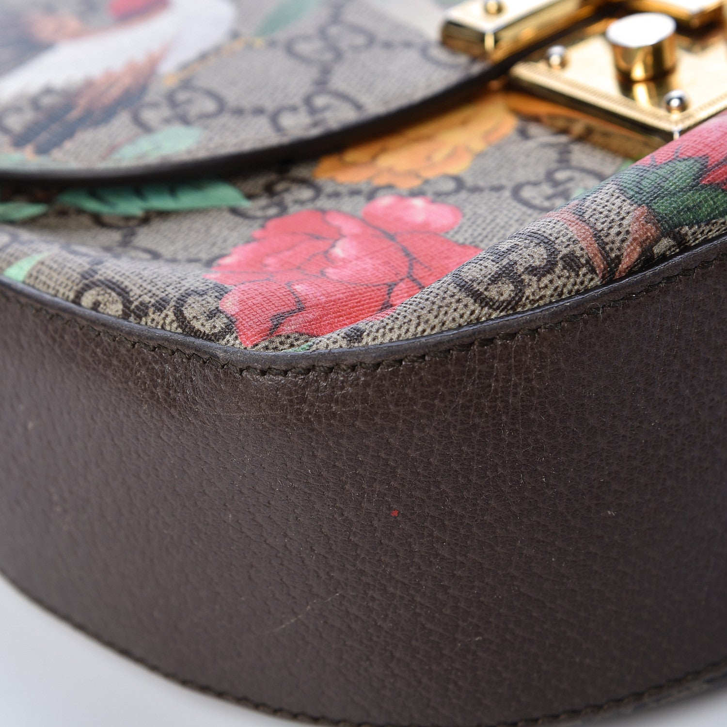 Gucci GG Supreme Monogram Tian Web Medium Padlock Messenger Shoulder Bag Beige Multicolor New Acero 19 of 24
