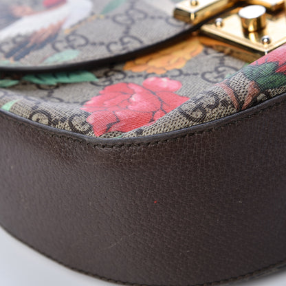 Gucci GG Supreme Monogram Tian Web Medium Padlock Messenger Shoulder Bag Beige Multicolor New Acero 19 of 24