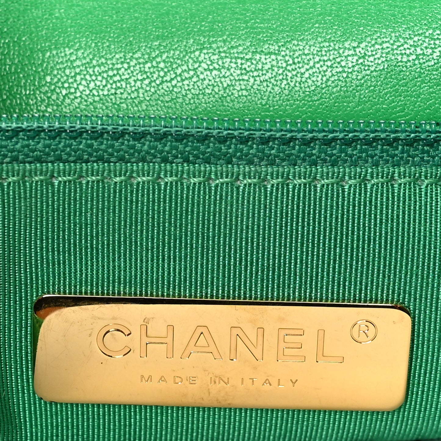 Lambskin Quilted Medium Chanel 19 Flap Green