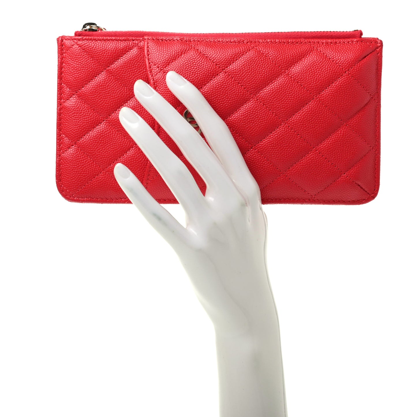 Caviar Quilted Classic iPhone Pouch Red