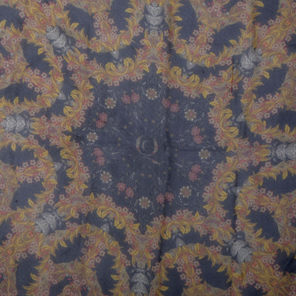 Alexander McQueen Silk Floral Fashion Scarf Navy 1 of 7