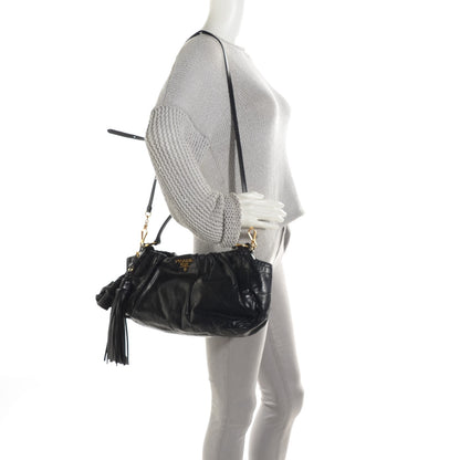 Prada Nappa Dressy New Look Shoulder Bag Nero Black 2 of 7