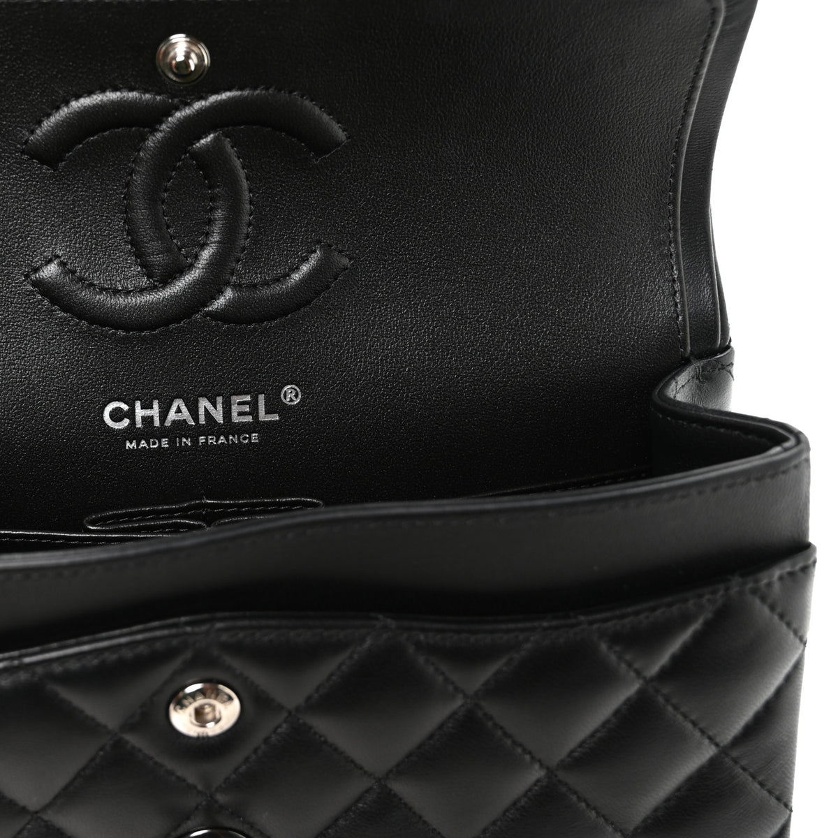 Lambskin Quilted Small Double Flap So Black
