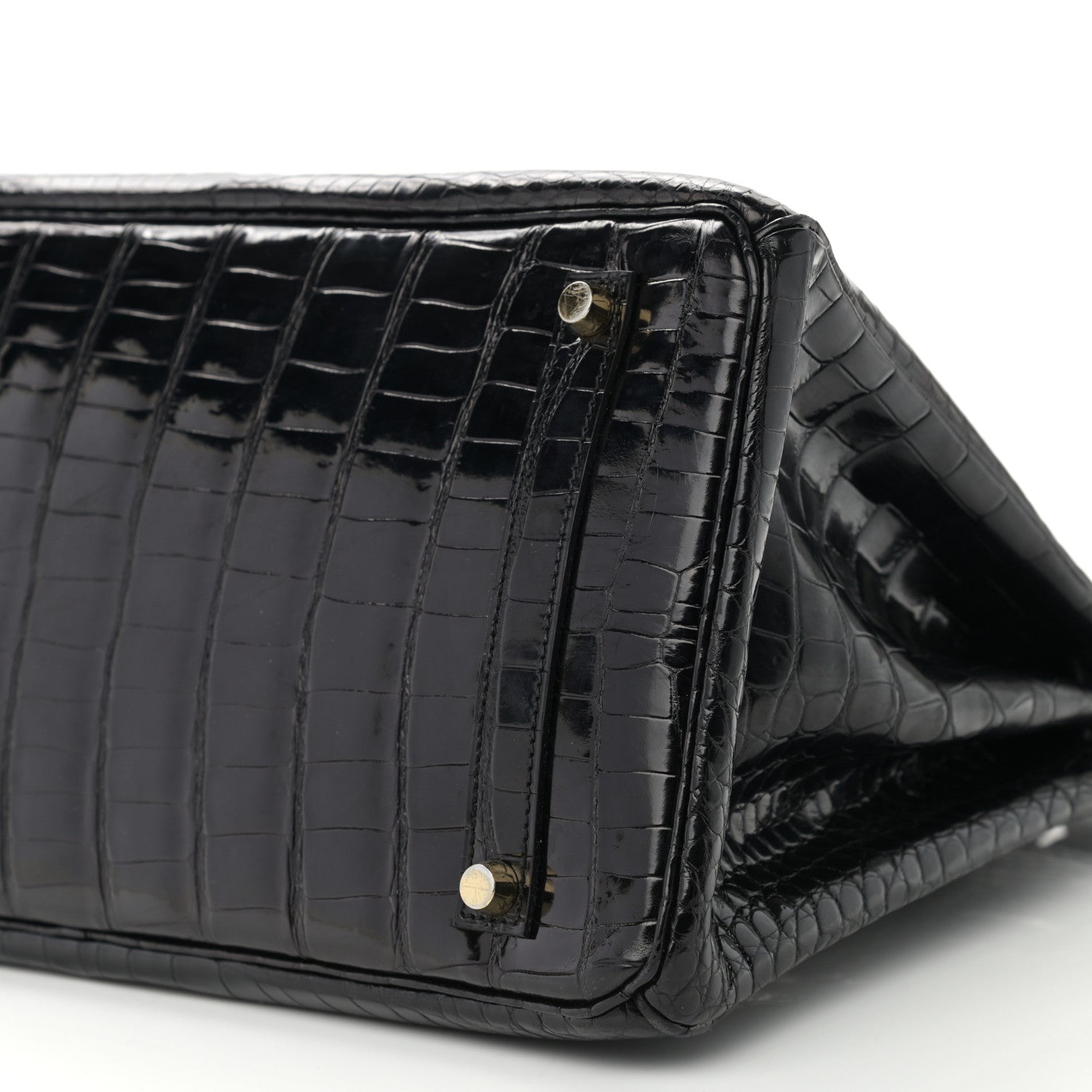 Hermes Shiny Porosus Crocodile Birkin 35 Black 10 of 12