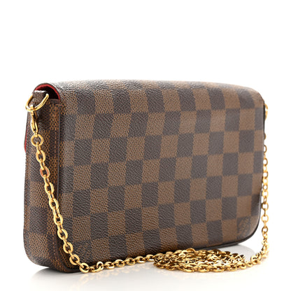 Louis Vuitton Damier Ebene Pochette Felicie Chain Wallet 4 of 15
