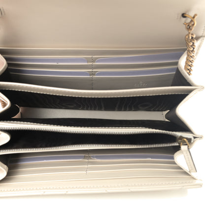 Gucci Calfskin Matelasse GG Marmont Chain Wallet Mystic White 4 of 5