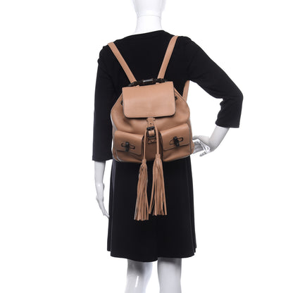Gucci Cellarius Calfskin Medium Bamboo Backpack Camelia 2 of 10