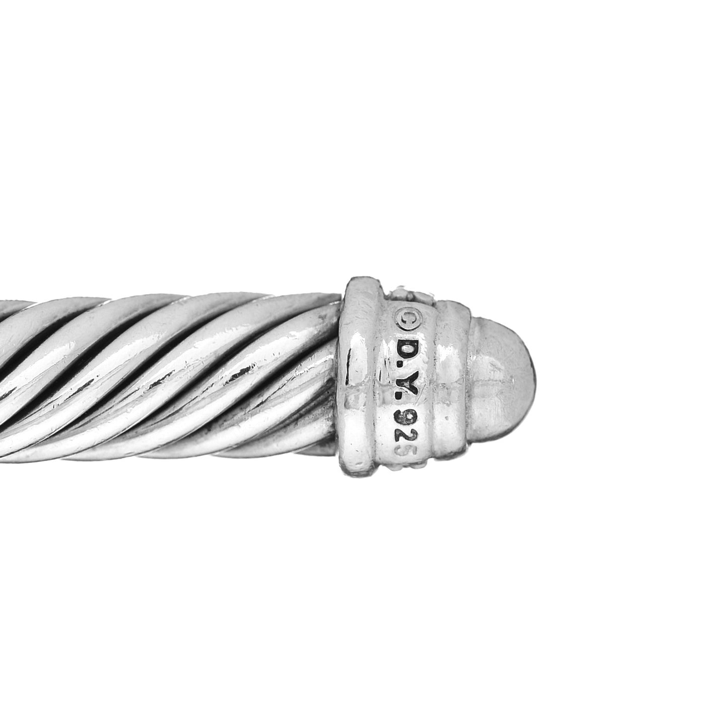 Sterling Silver Diamond 5mm Cable Classics Dome Bracelet