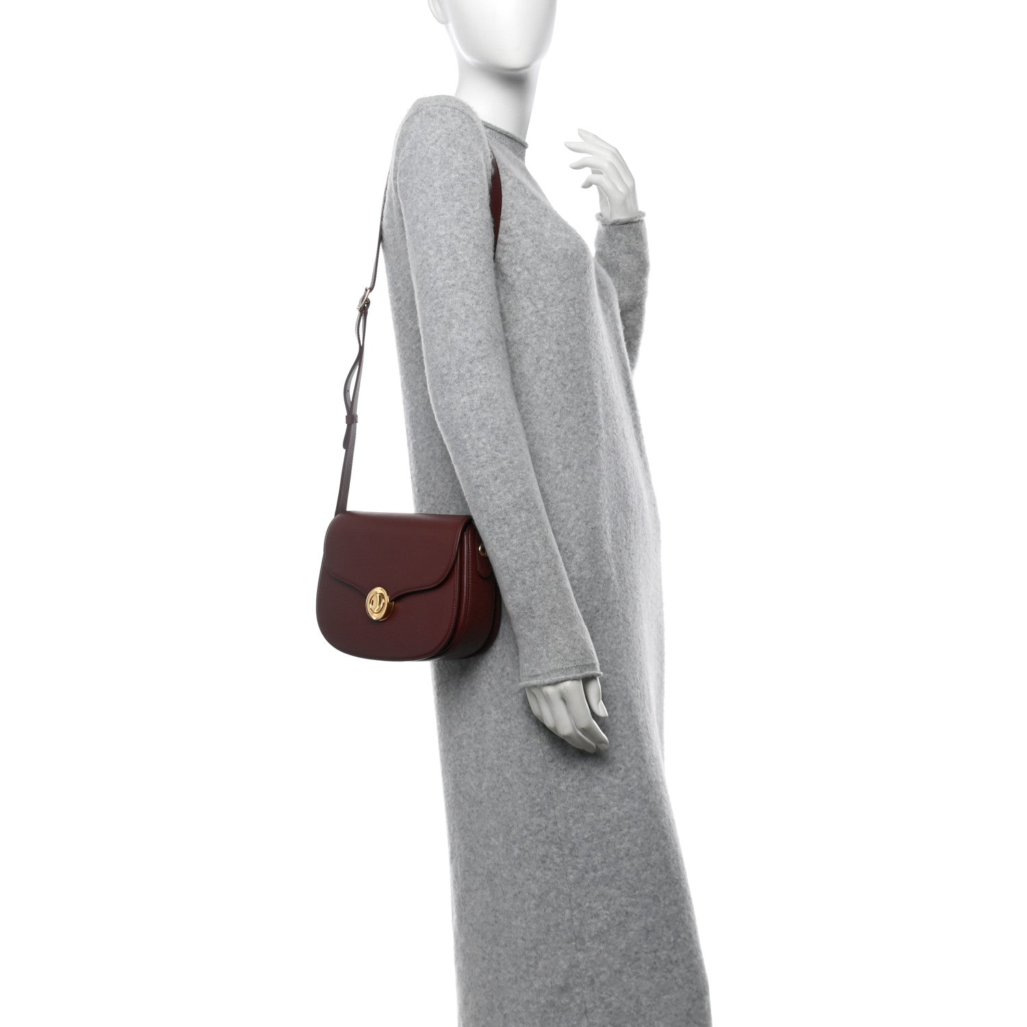 Loro Piana Grained Calfskin Small Ghiera Bag Azuki Beans 2 of 9