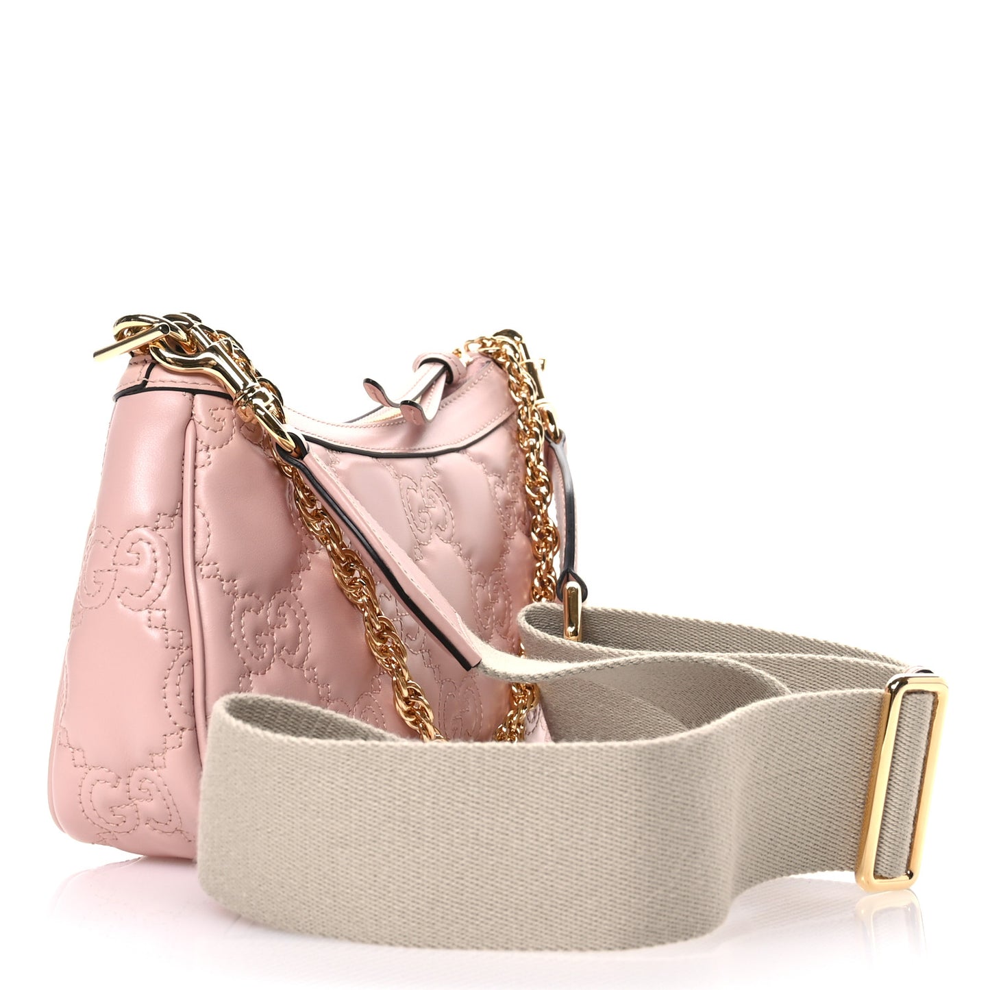 Calfskin GG Matelasse Chain Handbag Perfect Pink Natural