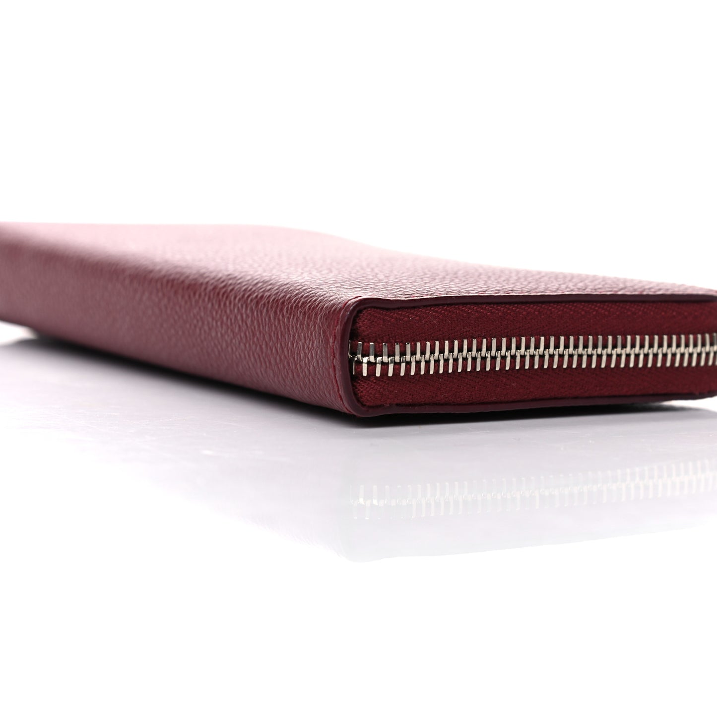 Grained Calfskin Rive Gauche Zip Around Wallet Palissandre