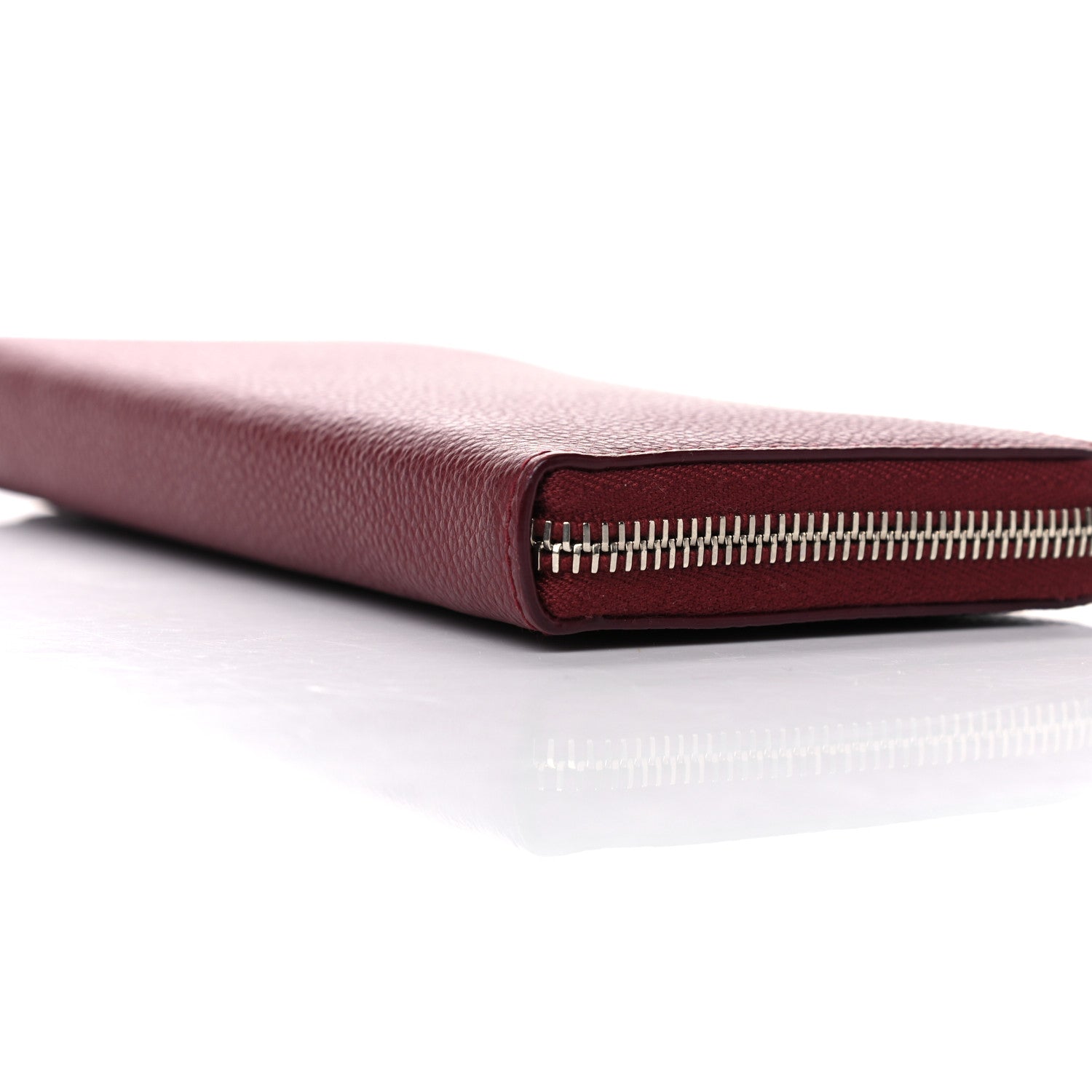 Saint Laurent Grained Calfskin Rive Gauche Zip Around Wallet Palissandre 8 of 11