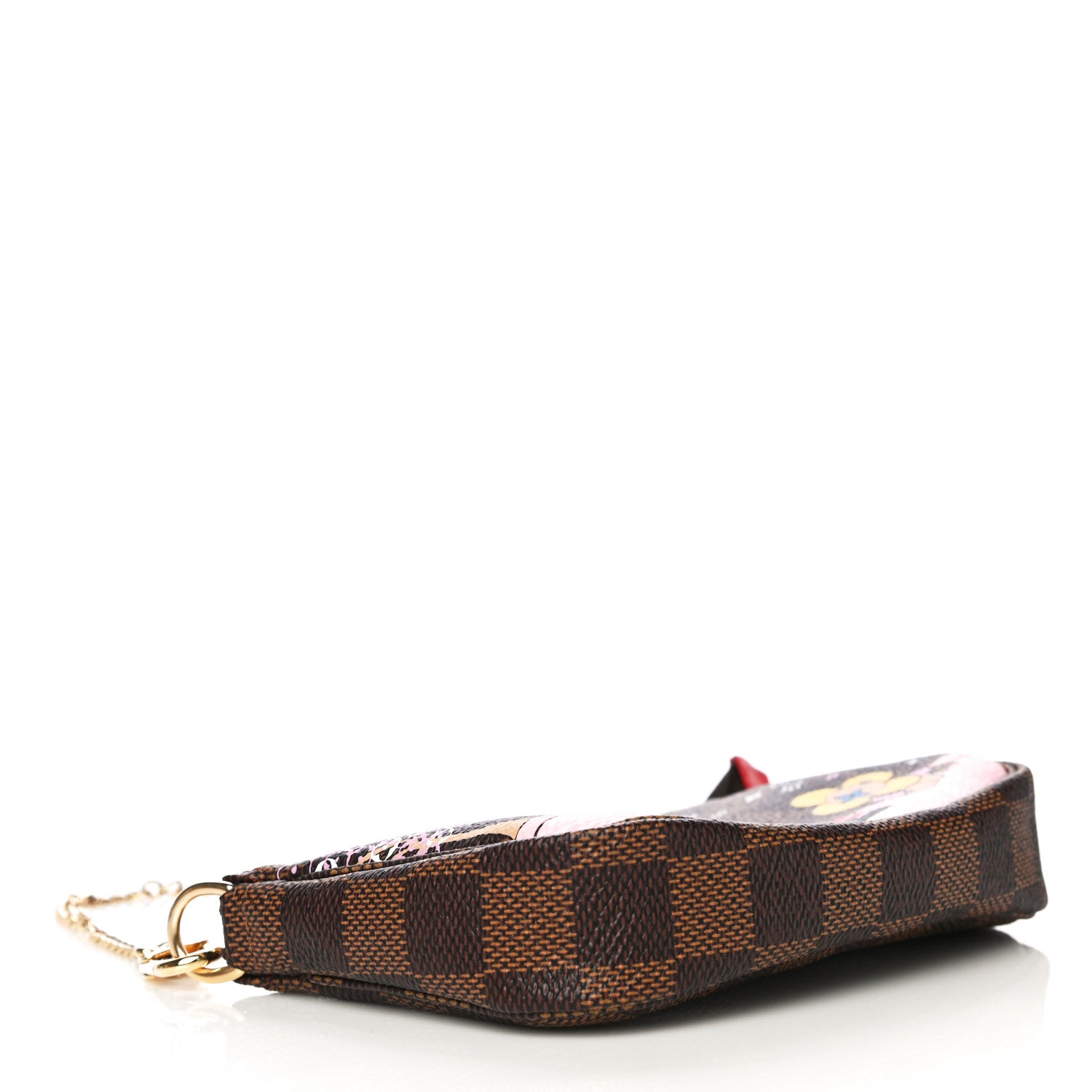 Louis Vuitton Damier Ebene 2019 Christmas Animation Mini Pochette Accessories Red 5 of 11