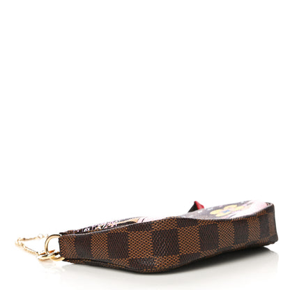 Louis Vuitton Damier Ebene 2019 Christmas Animation Mini Pochette Accessories Red 5 of 11
