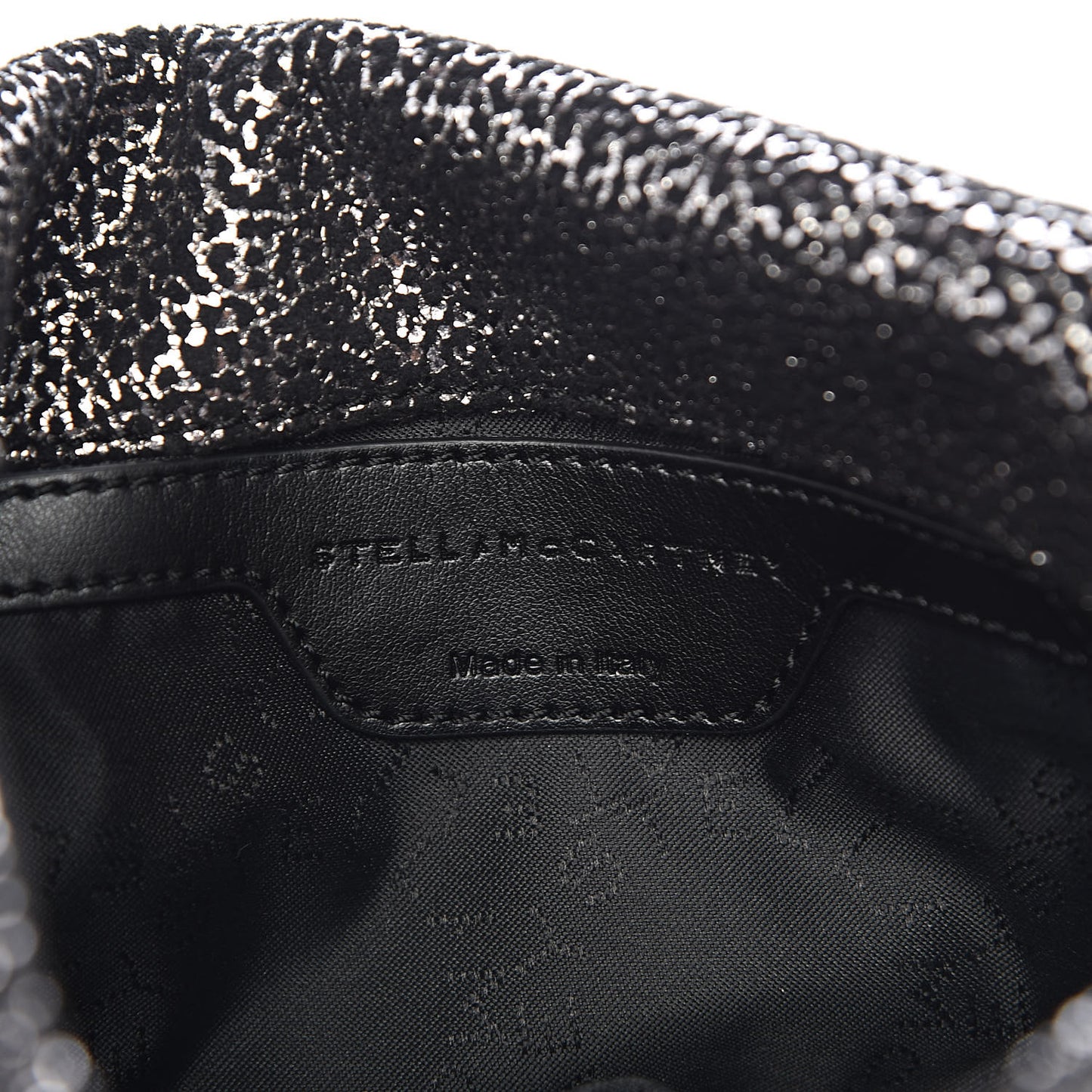 Chamois Shiny Dotted Mini Falabella Crossbody Bag Ruthenium