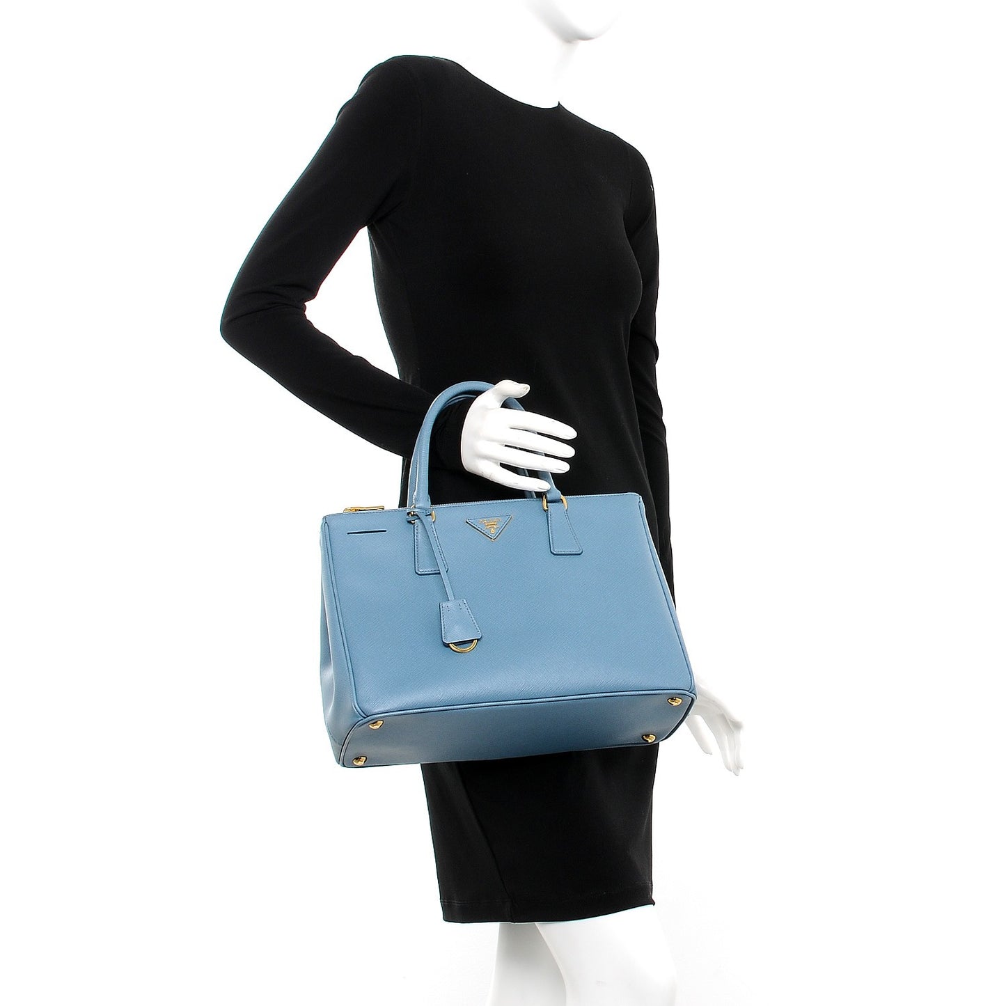 Saffiano Medium Galleria Double Zip Tote Aviazione