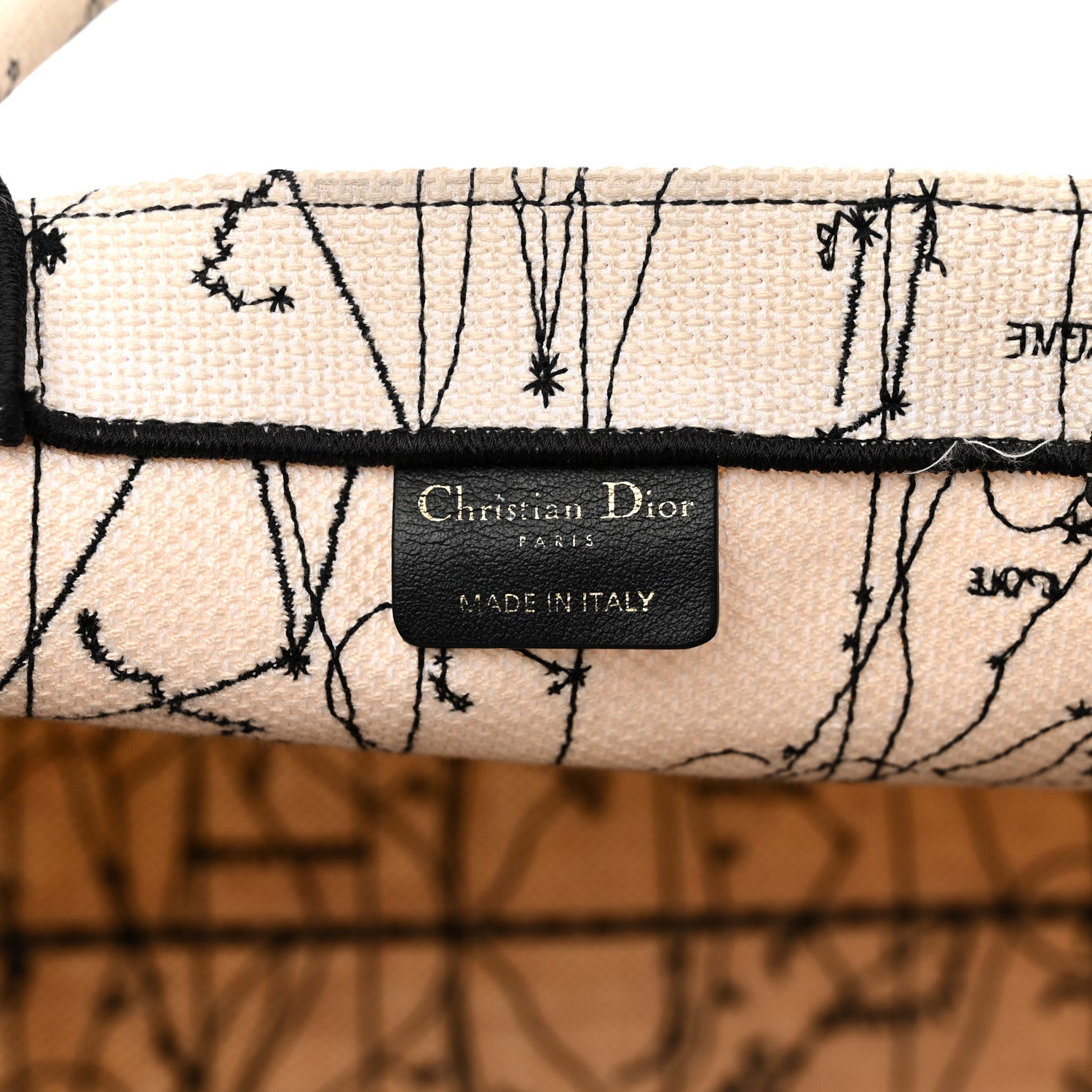 Christian Dior Canvas Embroidered Large Zodiac Book Tote Latte Multicolor 6 of 15