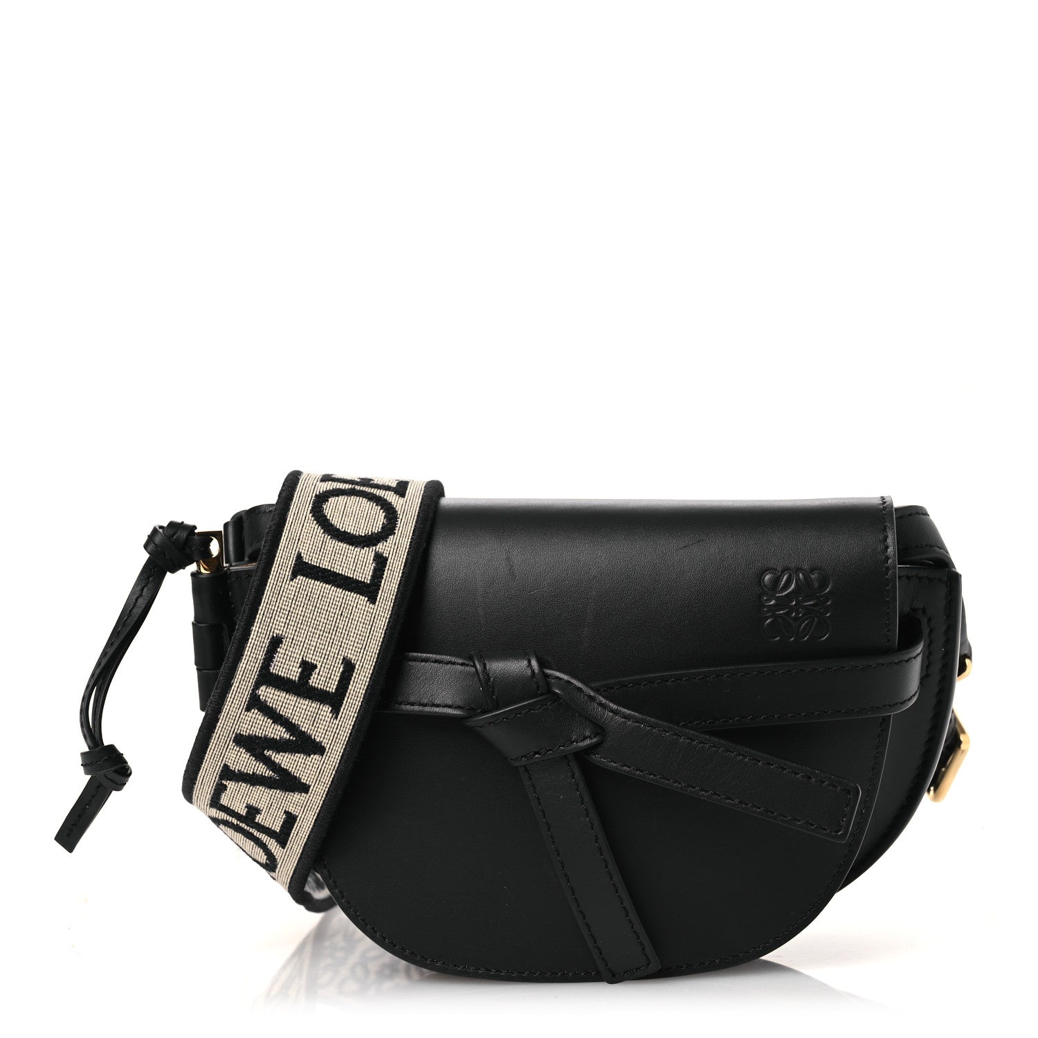 Loewe Calfskin Jacquard Mini Gate Dual Bag Black 1 of 13