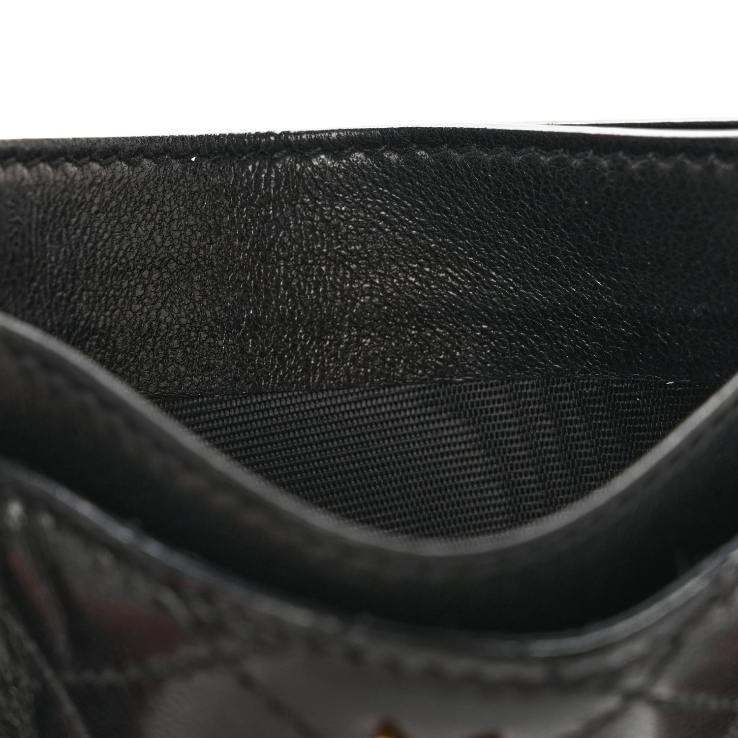 Saint Laurent Lambskin Quilted Monogram Gaby Card Case Black 9 of 10
