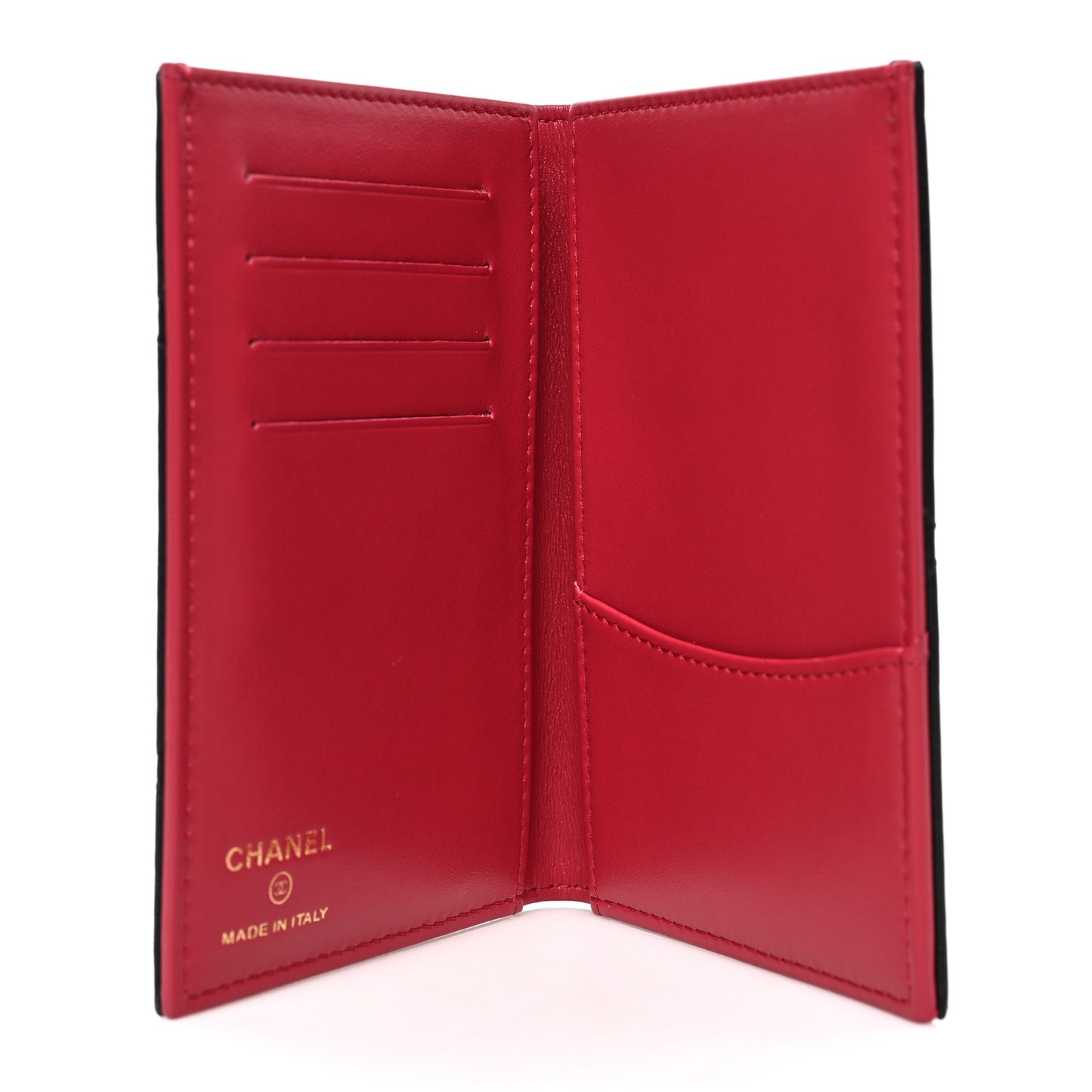 Lambskin Quilted Chanel 19 Passport Holder Black