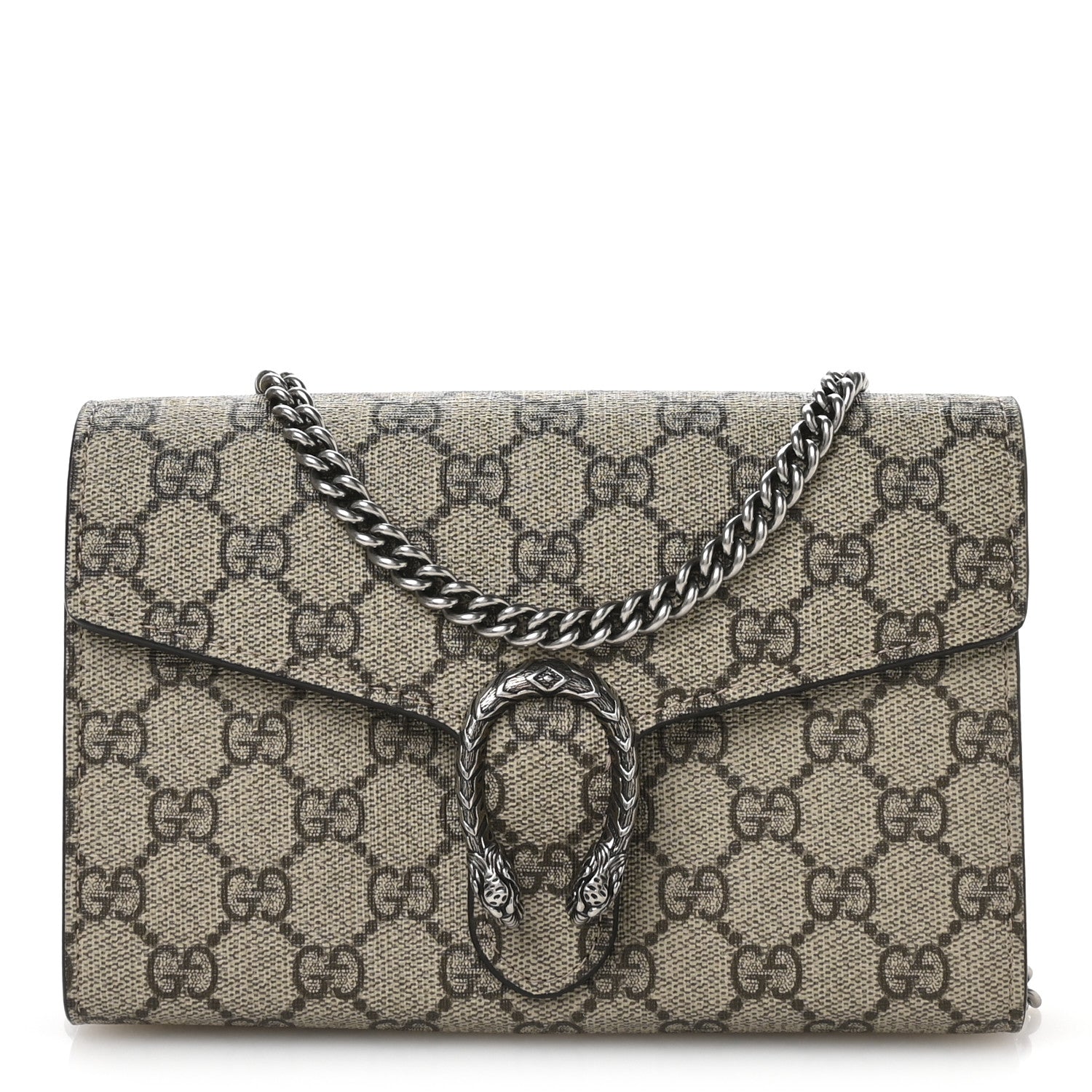 Gucci GG Supreme Monogram Mini Dionysus Chain Wallet Beige Taupe 1 of 11