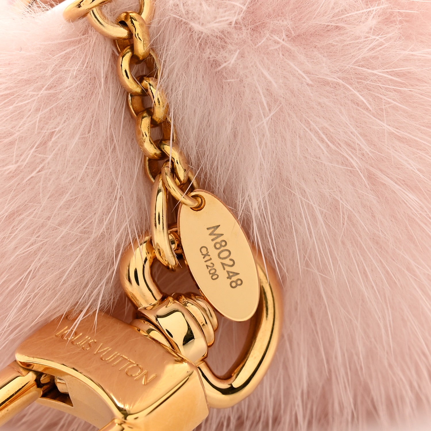 Louis Vuitton Resin Wood Mink Fur Vivienne Snowboard Bag Charm Key Holder 3 of 3