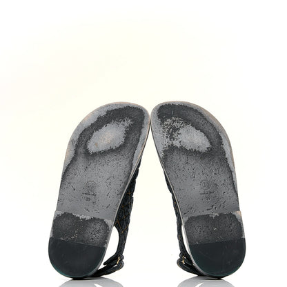 Chanel Denim Velcro Dad Sandals 39 Navy Blue 4 of 5