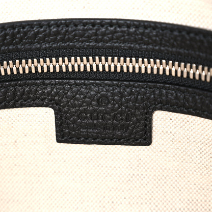 Gucci Piuma Calfskin Jumbo GG Embossed Medium Wristlet Messenger Bag Black 6 of 10
