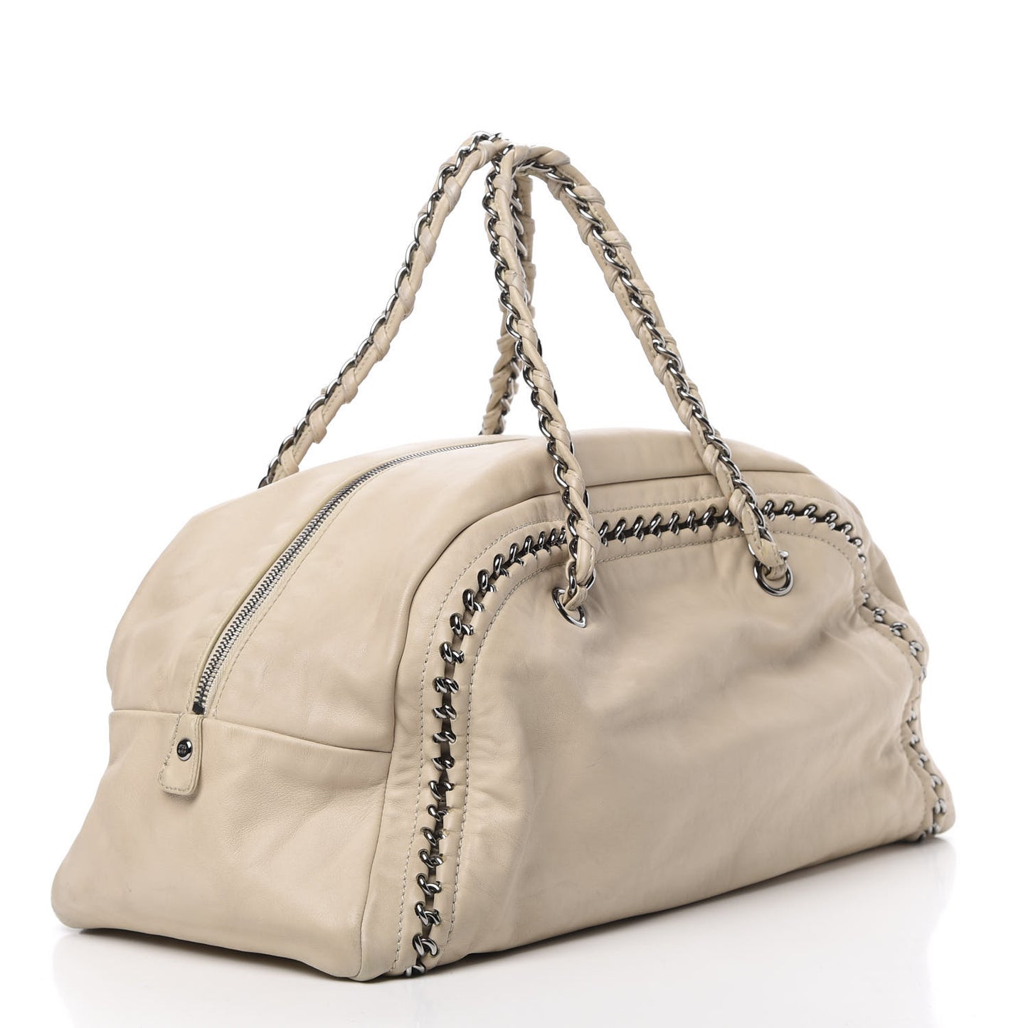 Smooth Calfskin Large Luxe Ligne Bowler Light Beige