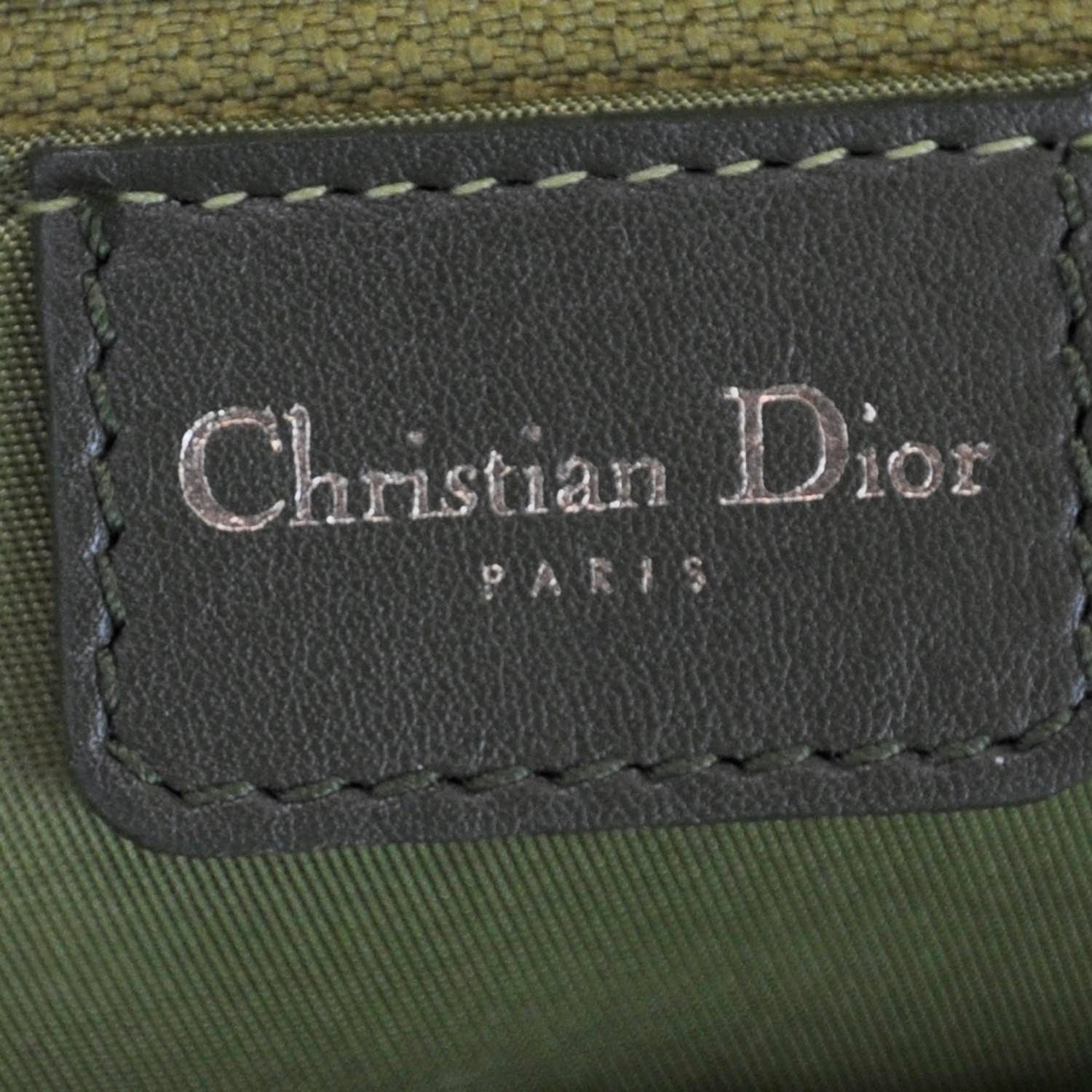 Christian Dior Ostrich Saddle Bowler Green 8 of 12