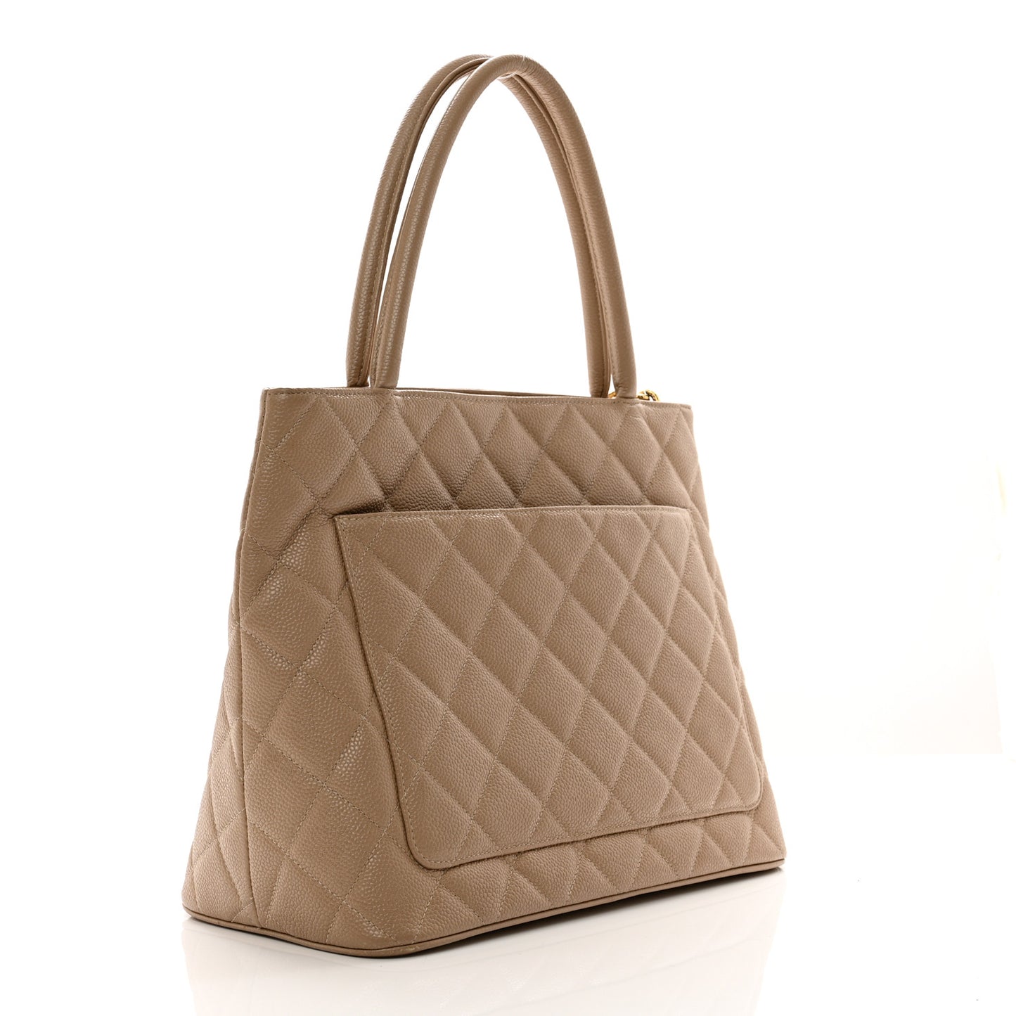 Caviar Quilted Medallion Tote Beige