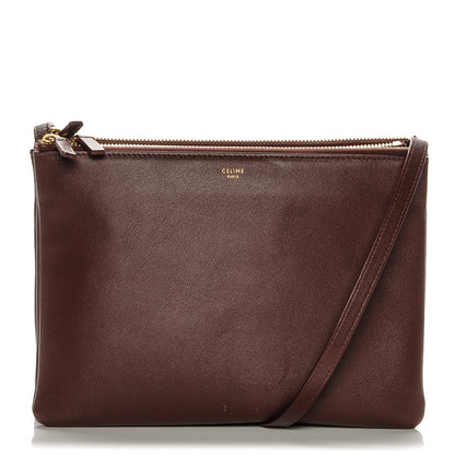 Celine Lambskin Large Trio Crossbody Bag Burgundy 1 of 6