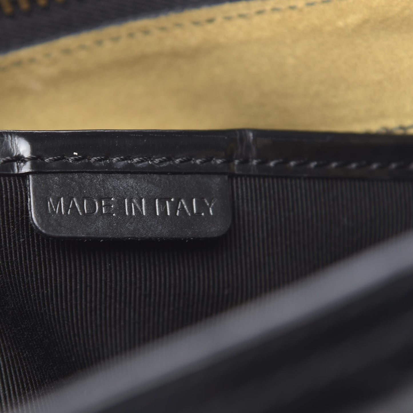 Patent Quilted Bi-Color Medium Albett Tote Black Gold
